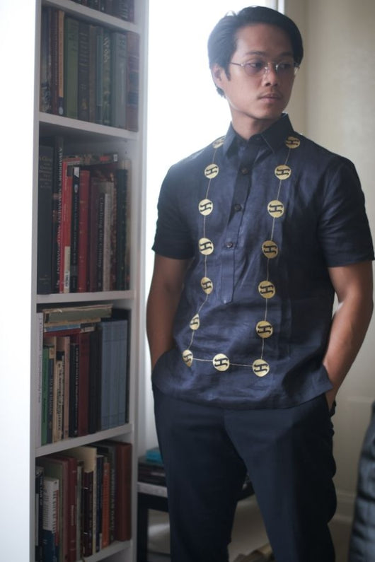 Bayani Art KA Everyday Barong in Navy