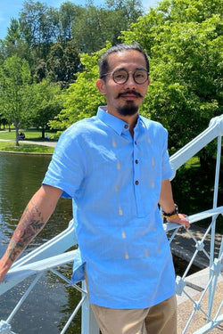 Pineapple Everyday Barong in Light Blue