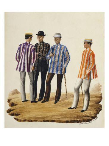 Journey of the Barong Tagalog, Spanish Colonial Philippines Part 17: Striped Colored Barongs