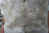 Close-up of the bottom portion of the embroidery of the Chrissi Barong Tagalog 