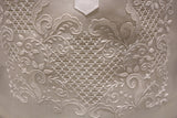 Closeup of the bottom of the front calado hand embroidery of the Lakhi Barong Tagalog